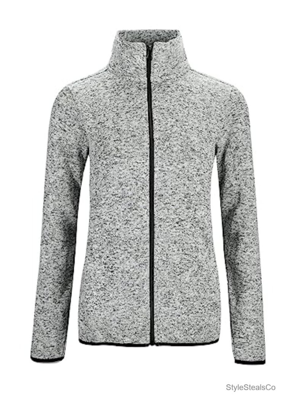 Women's Long Sleeve Sweater Fleece Zip Up Jacket with Pockets